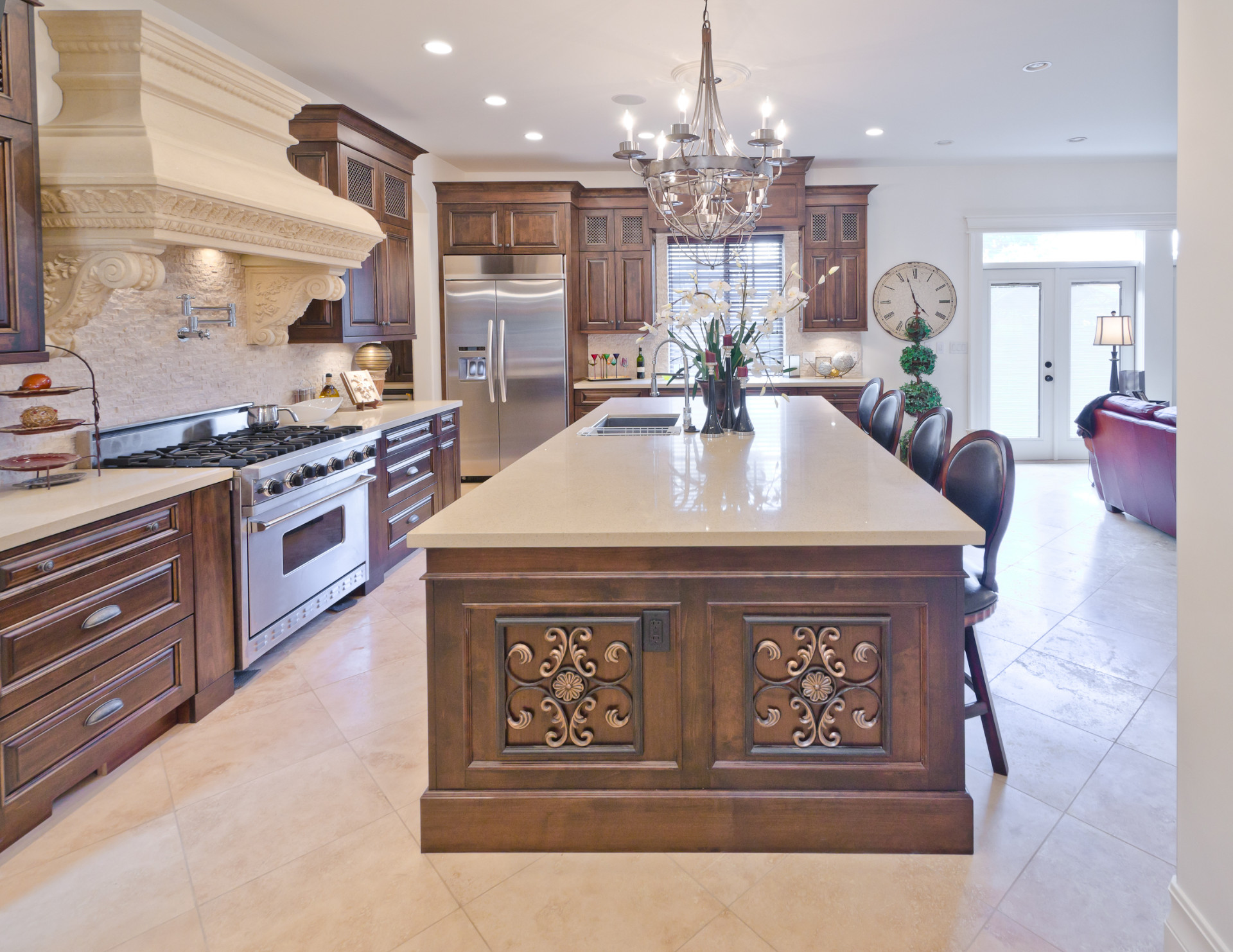 Kitchen Island Counter and Cabinets